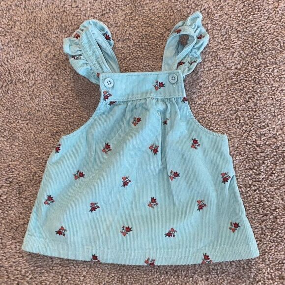 COPY - Carters 3M corduroy dress blue w red flowers NWOT - Picture 1 of 3